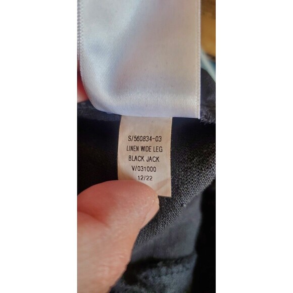 Old Navy Linen Pants High Rise Wide Leg Straight Comfort Waist Rayon Black Sz L - Picture 7 of 16